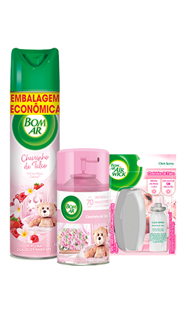 Produtos Bom Ar® com fragrâncias talcadas