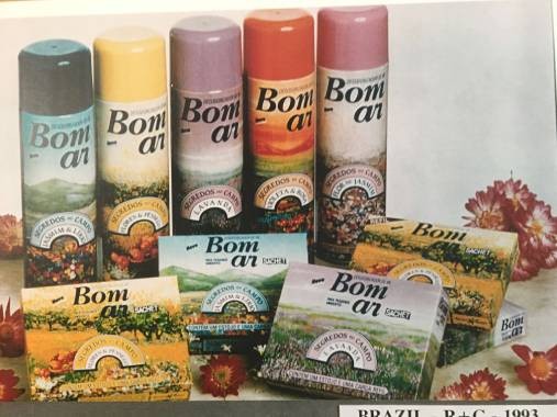 Produtos Bom Ar® lançados em 1993 no Brasil